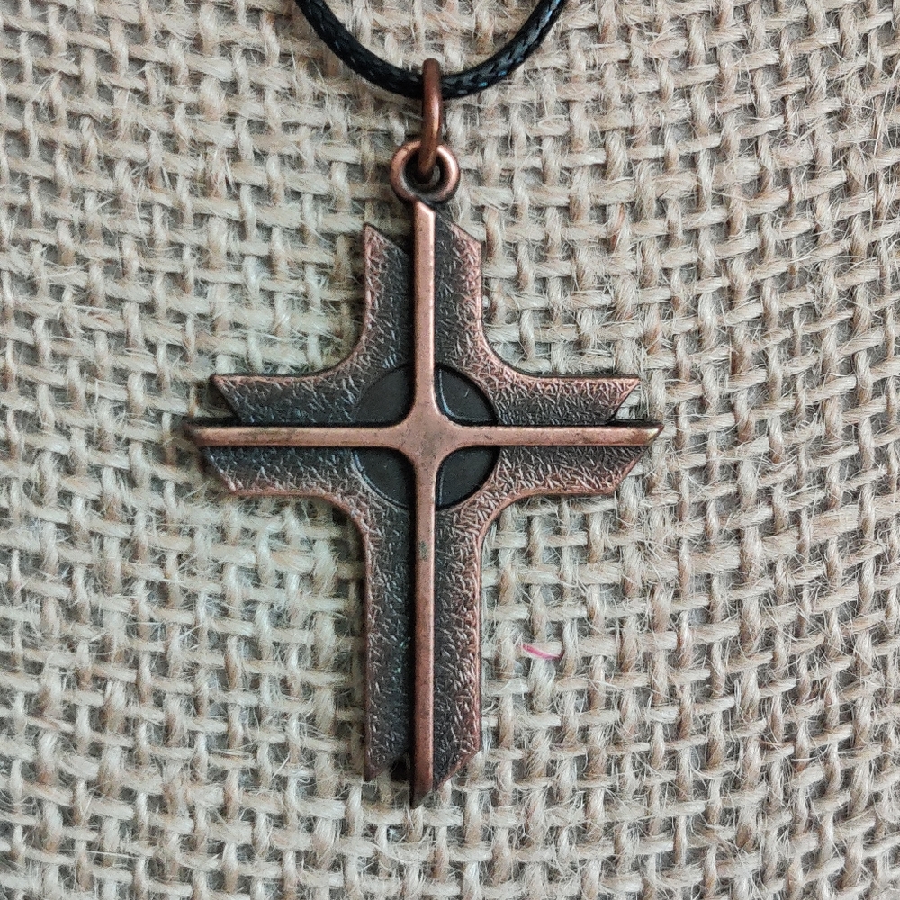 Vintage Modernist Copper Cross - Picture 4 of 11